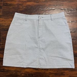 Blue and white gingham skirt